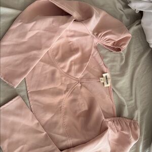 NWT Nordstrom Open Edit Bustier long sleeve crop top